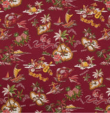 わんこ服・アロハシャツ🌺バーガンディ・ヘリテージ・ライン