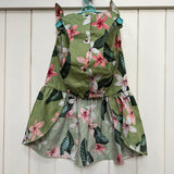 わんこ服・ムームー🌺プルメリア・ヤシ グリーン