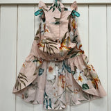 わんこ服・ムームー🌺カトレア・ハイビスカス サーモンピンク