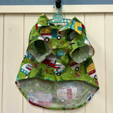 わんこ服・アロハシャツ🌺キャンピングカー グリーン