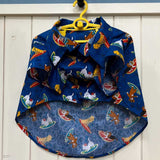 わんこ服・アロハシャツ🌺ドッグサーフィン ネイビー