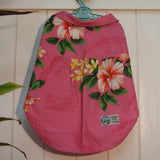 わんこ服・アロハシャツ🌺エレガントハイビスカスピンク M