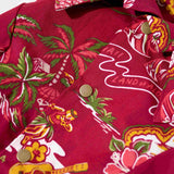 わんこ服・アロハシャツ🌺バーガンディ・ヘリテージ・ライン